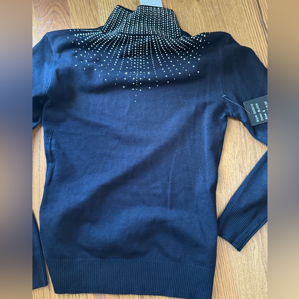 Black Sweater with Studded Design